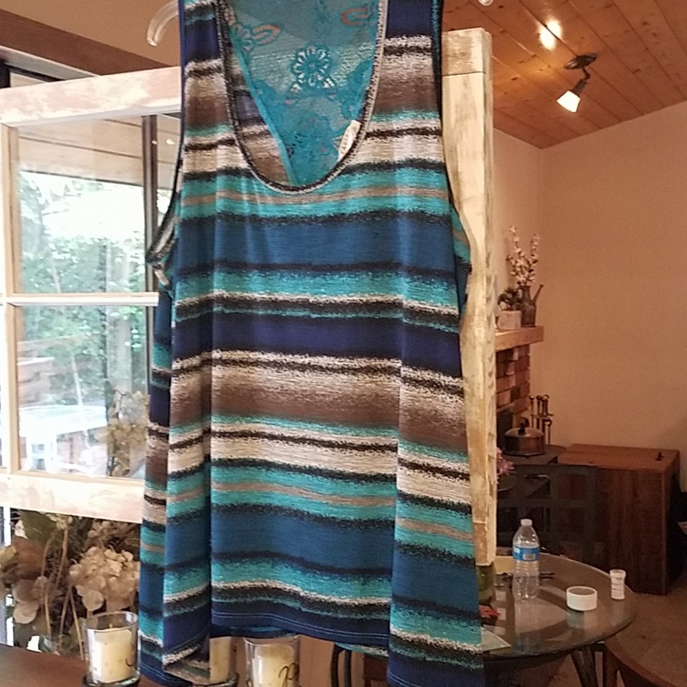 Lace back detail tank